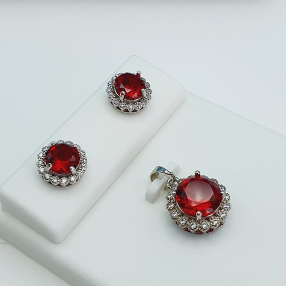 "925 Sterling Silver Cubic Zircon Jewelry Set, UU1P7A7049 - Picture 7 of 10